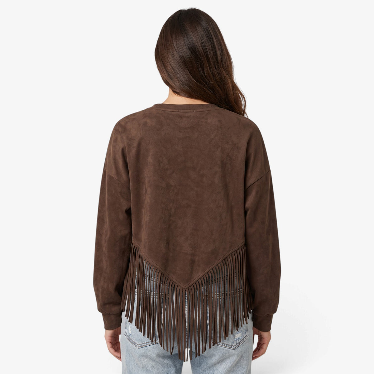 Top de Manga Larga con Bajo Asimétrico para Mujer