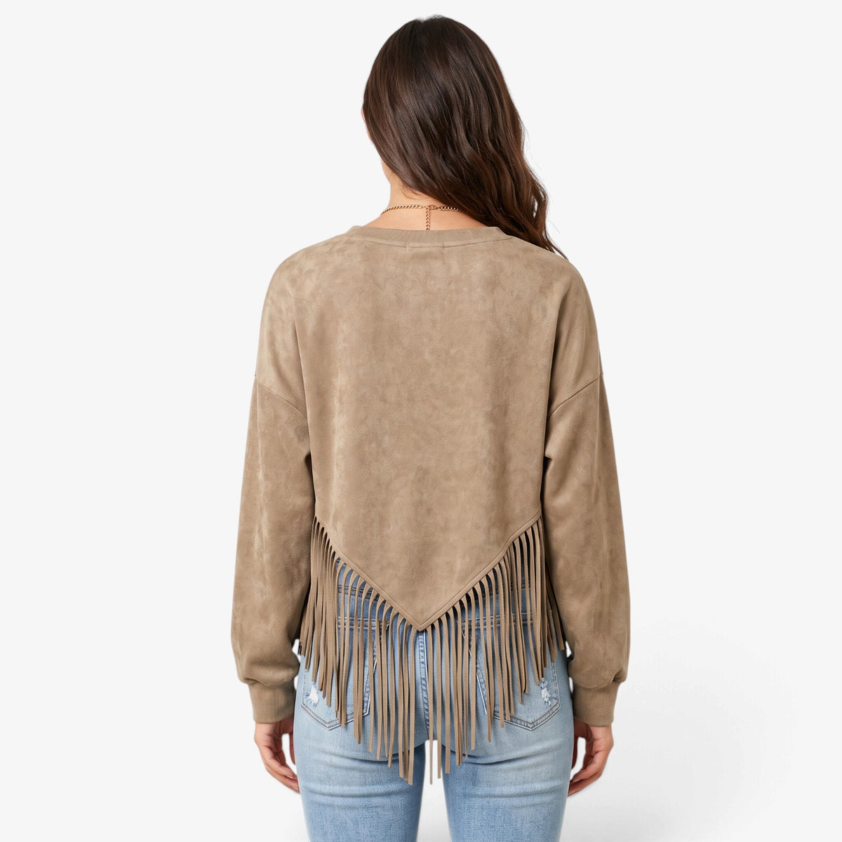 Top de Manga Larga con Bajo Asimétrico para Mujer