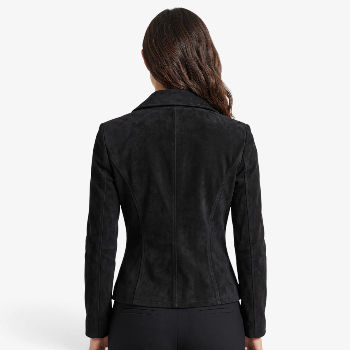 Chaqueta Efecto Ante con Cremallera para Mujer