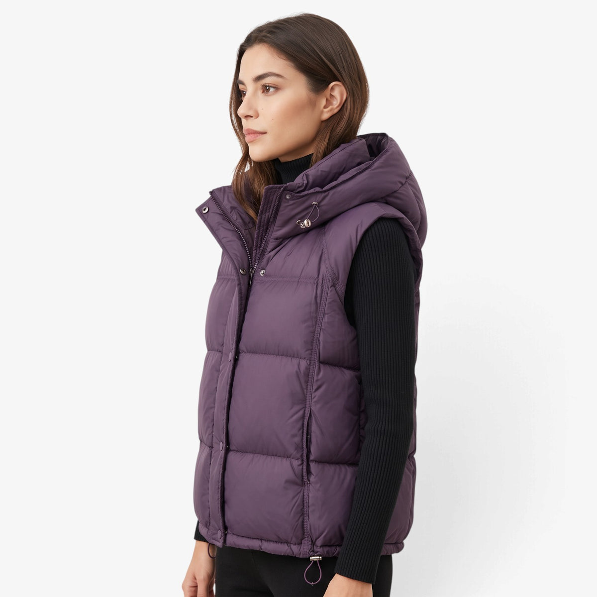 Chaleco Acolchado con Capucha para Mujer