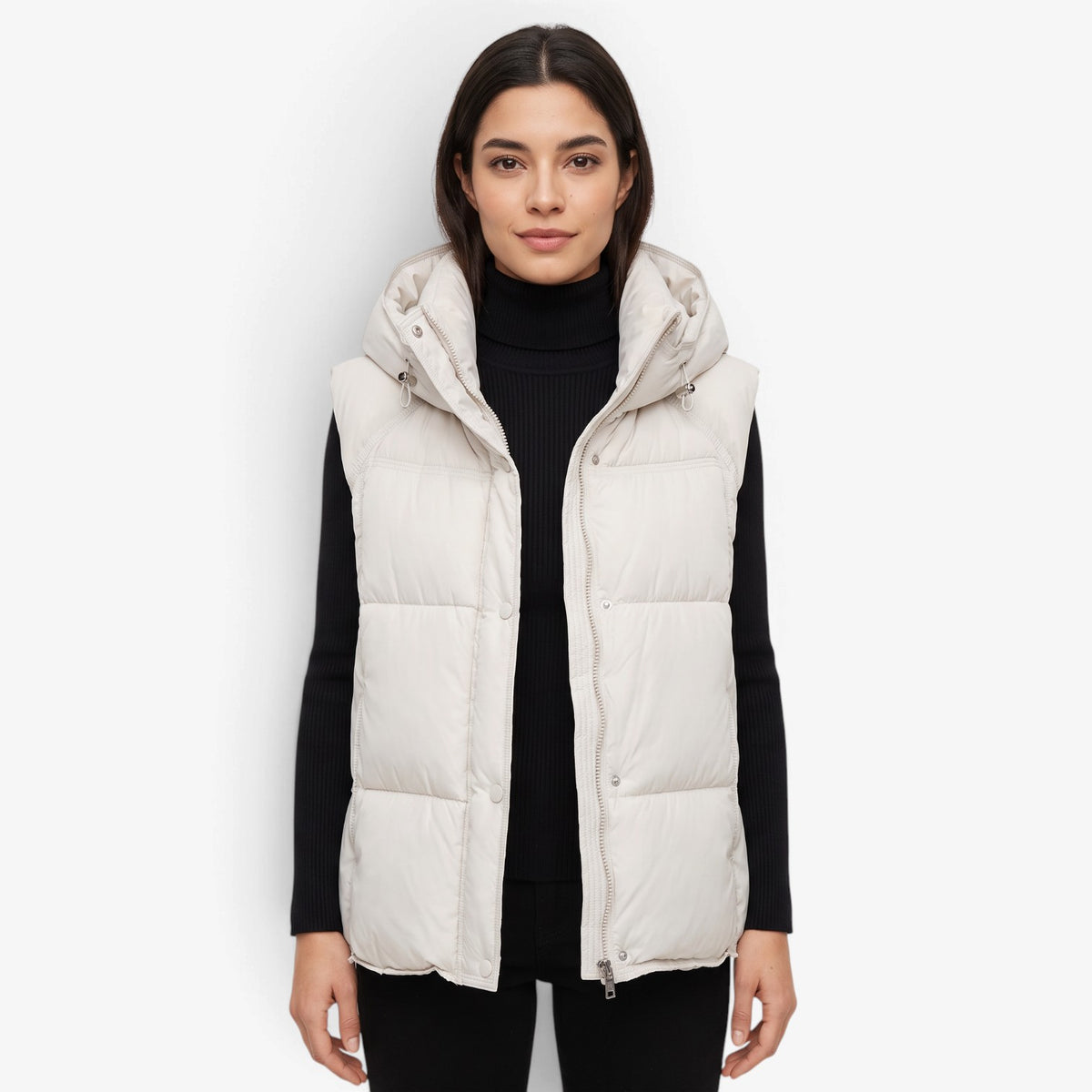 Chaleco Acolchado con Capucha para Mujer