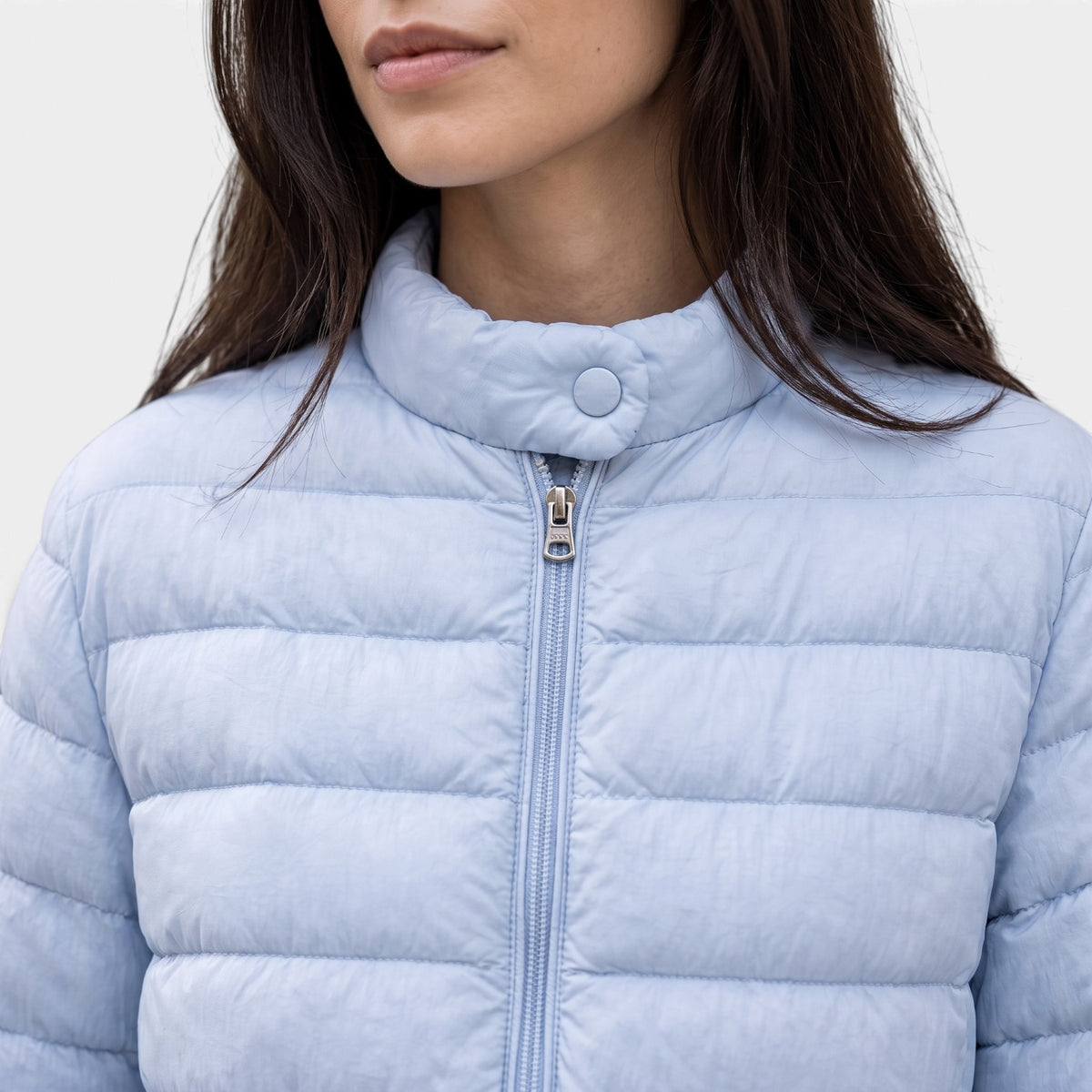 Chaqueta Acolchada Ligera con Cuello Alto para Mujer