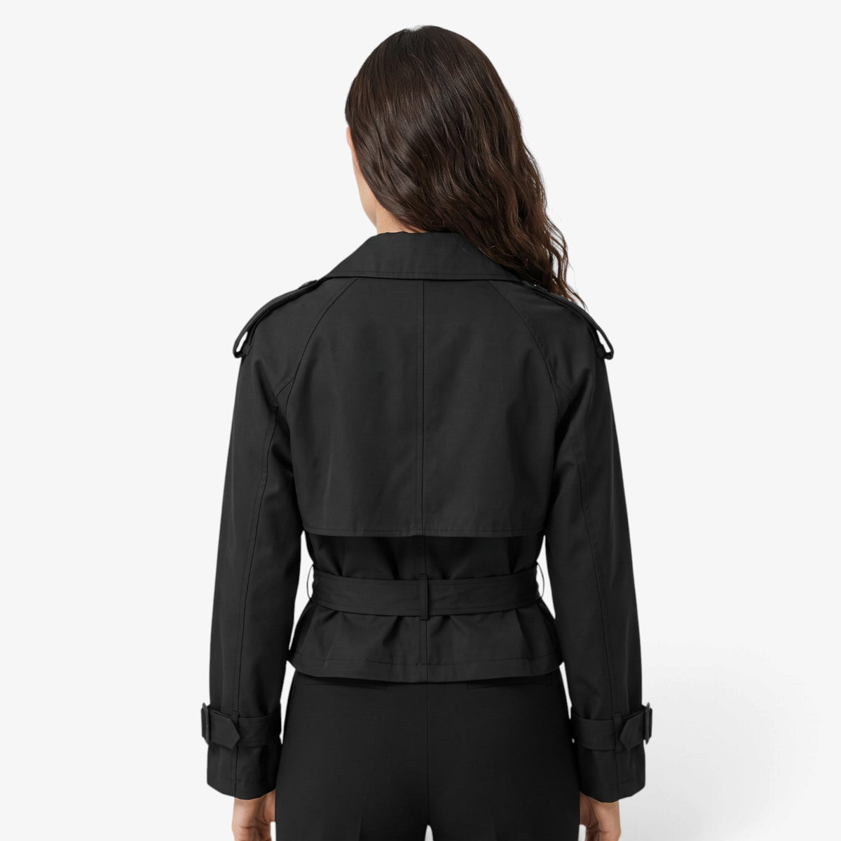 Gabardina Corta con Cinturón para Mujer