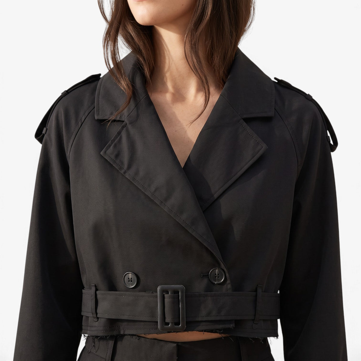 Gabardina Corta con Cinturón para Mujer