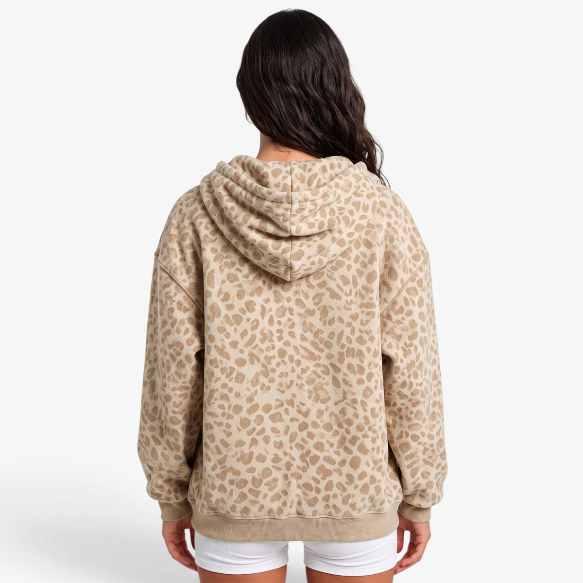 Sudadera con Capucha y Estampado de Leopardo para Mujer