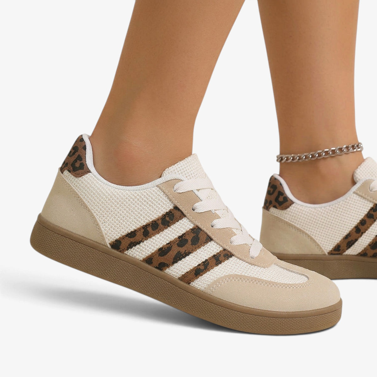 Zapatillas con Detalles de Leopardo para Mujer