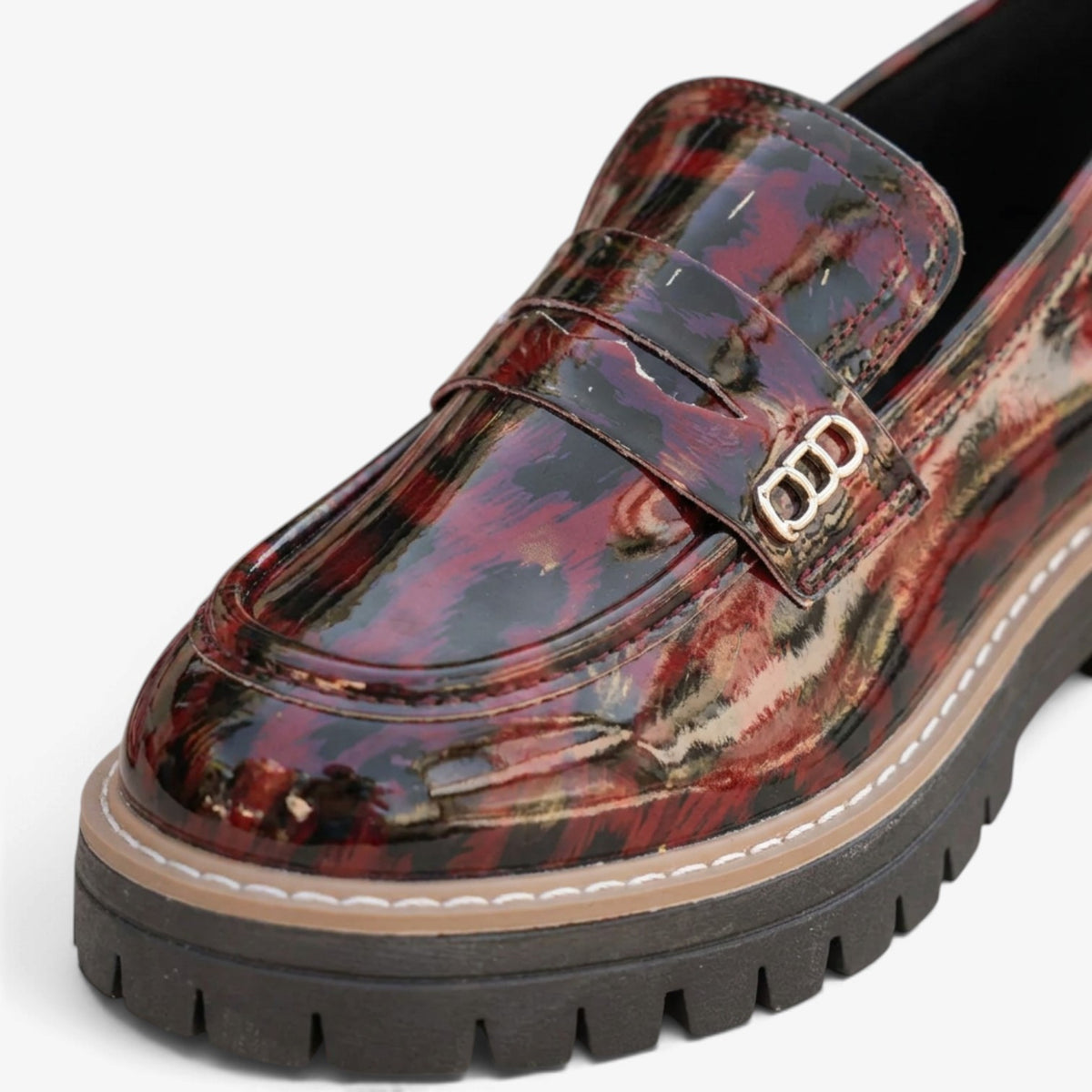 Mocasines con Estampado Animal y Hebilla para Mujer