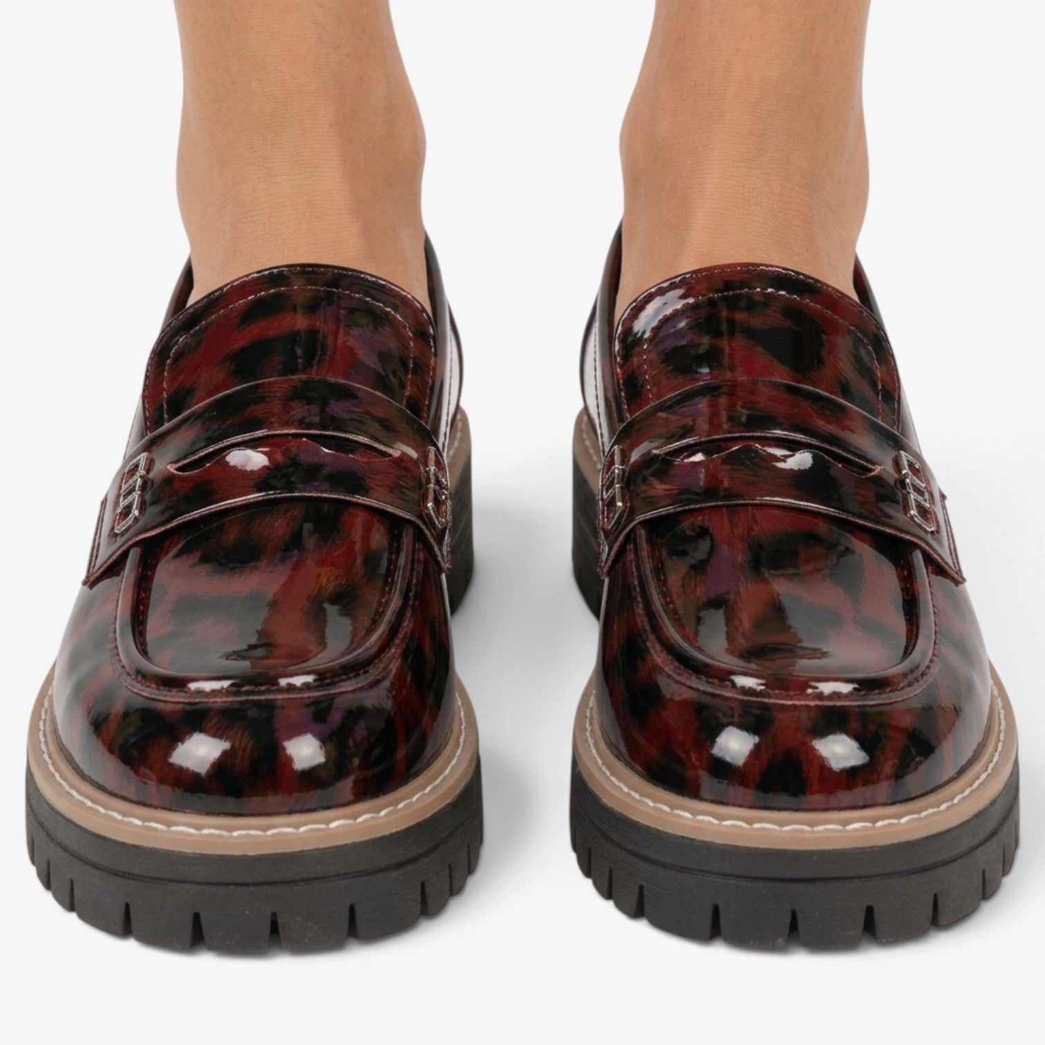 Mocasines con Estampado Animal y Hebilla para Mujer