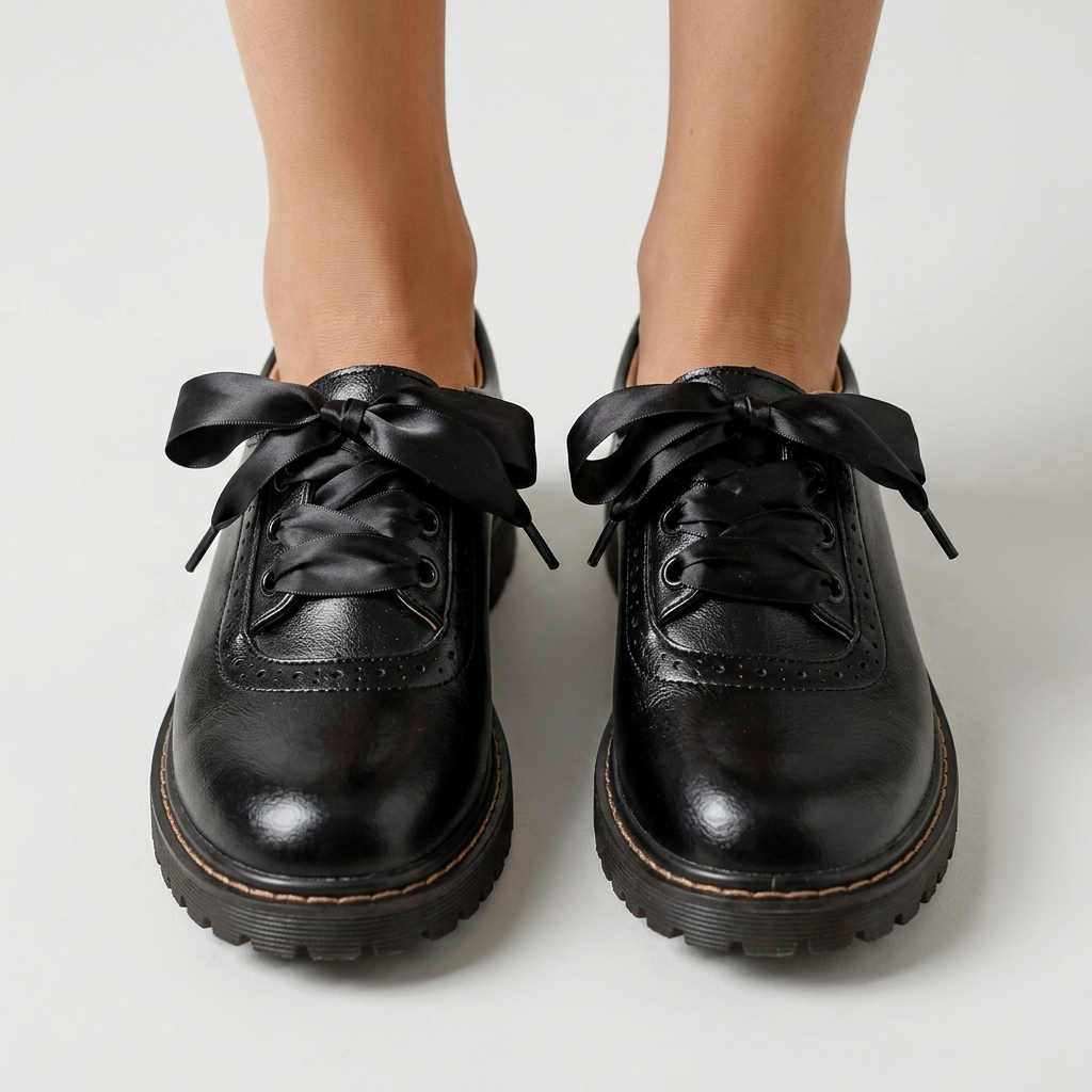 Zapatos con Cordones de Lazo y Suela Gruesa para Mujer