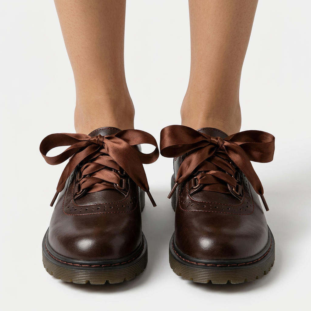 Zapatos con Cordones de Lazo y Suela Gruesa para Mujer