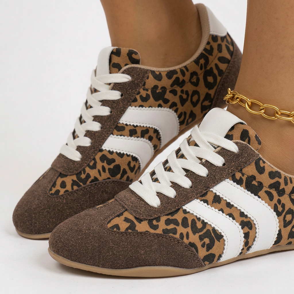 Zapatillas con Estampado de Leopardo para Mujer