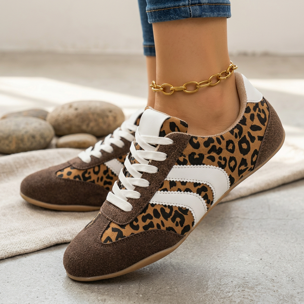 Zapatillas con Estampado de Leopardo para Mujer