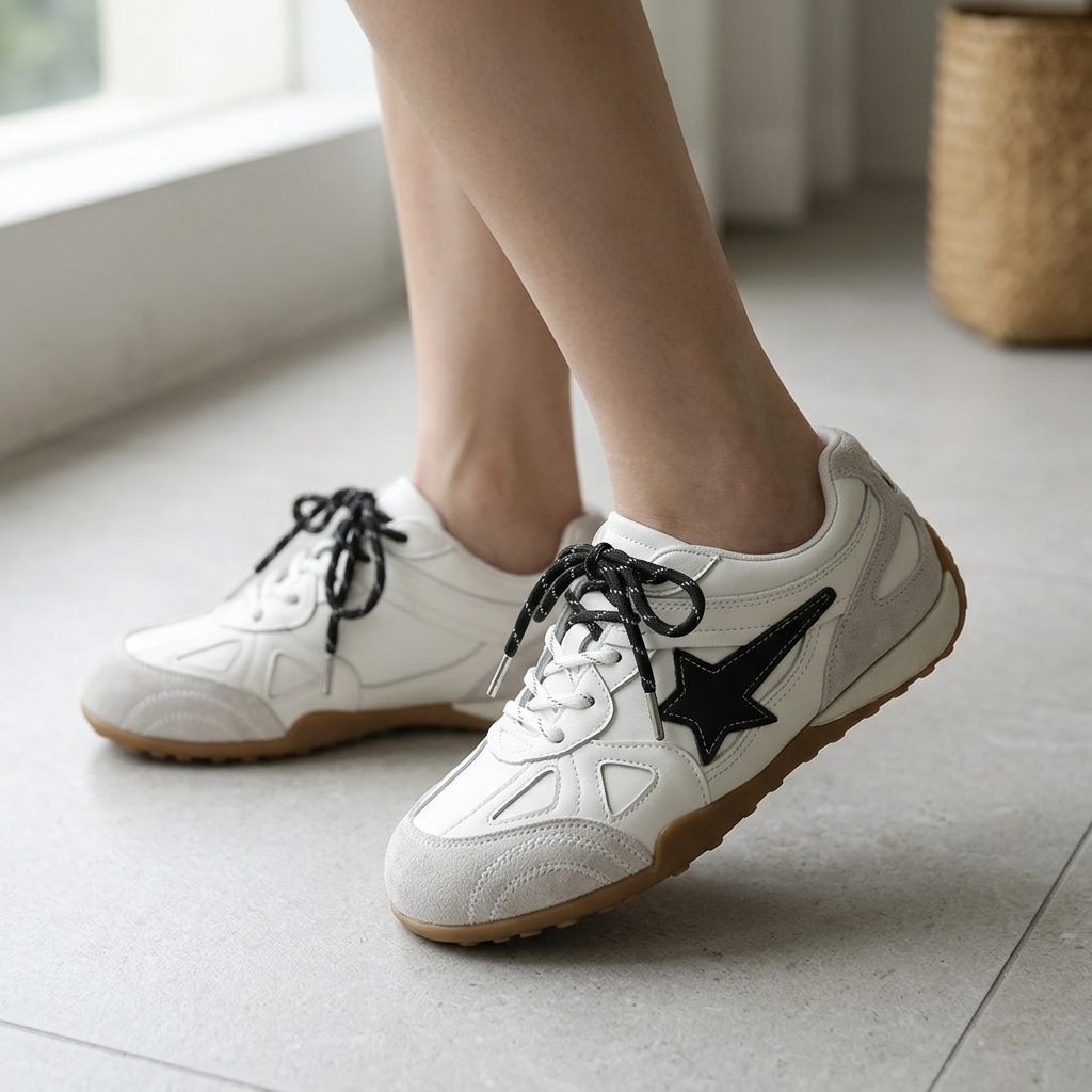 Zapatillas Retro con Detalle de Estrella para Mujer