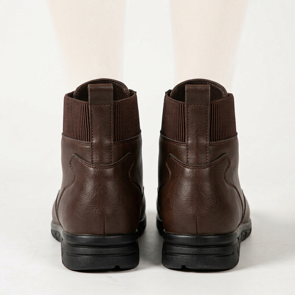 Botines con cordones – Marrón oscuro vista posterior