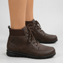 Botines con cordones – Marrón oscuro vista lateral