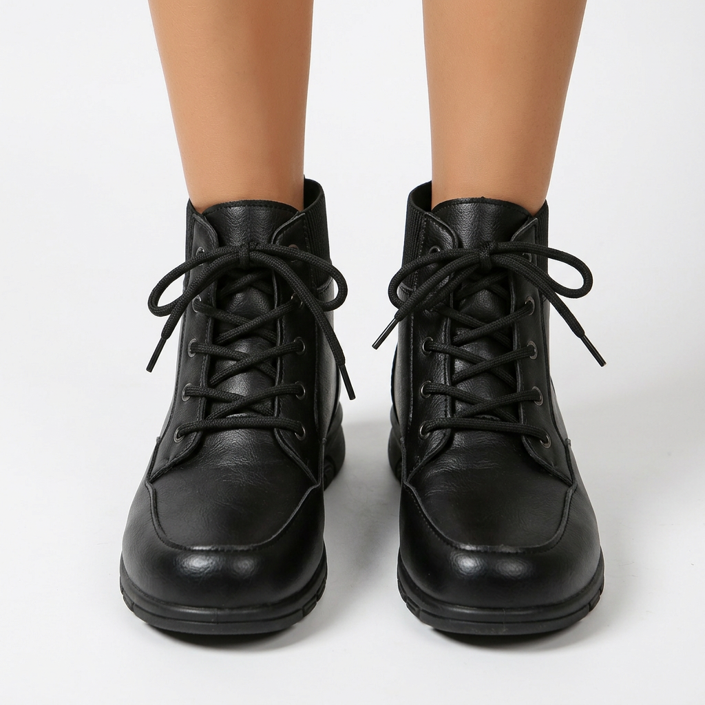 Botines con cordones – Negro vista frontal
