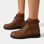 Botines con cordones – Marrón claro vista lateral