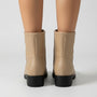 Botines con tachuelas y hebilla – Beige vista posterior