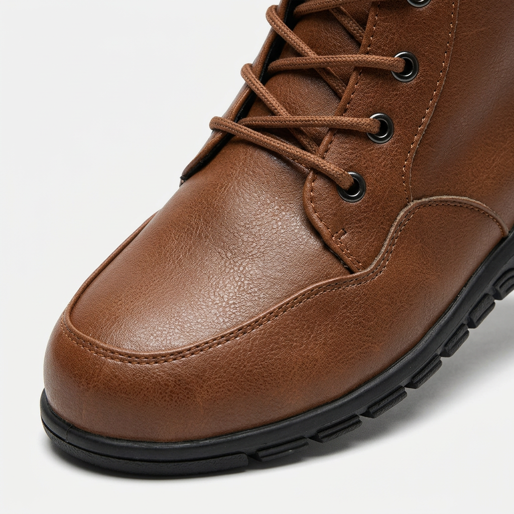 Botines con cordones – Detalle de costuras y cordones