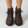 Botines con cordones – Marrón oscuro vista frontal