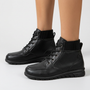 Botines con cordones – Negro vista lateral