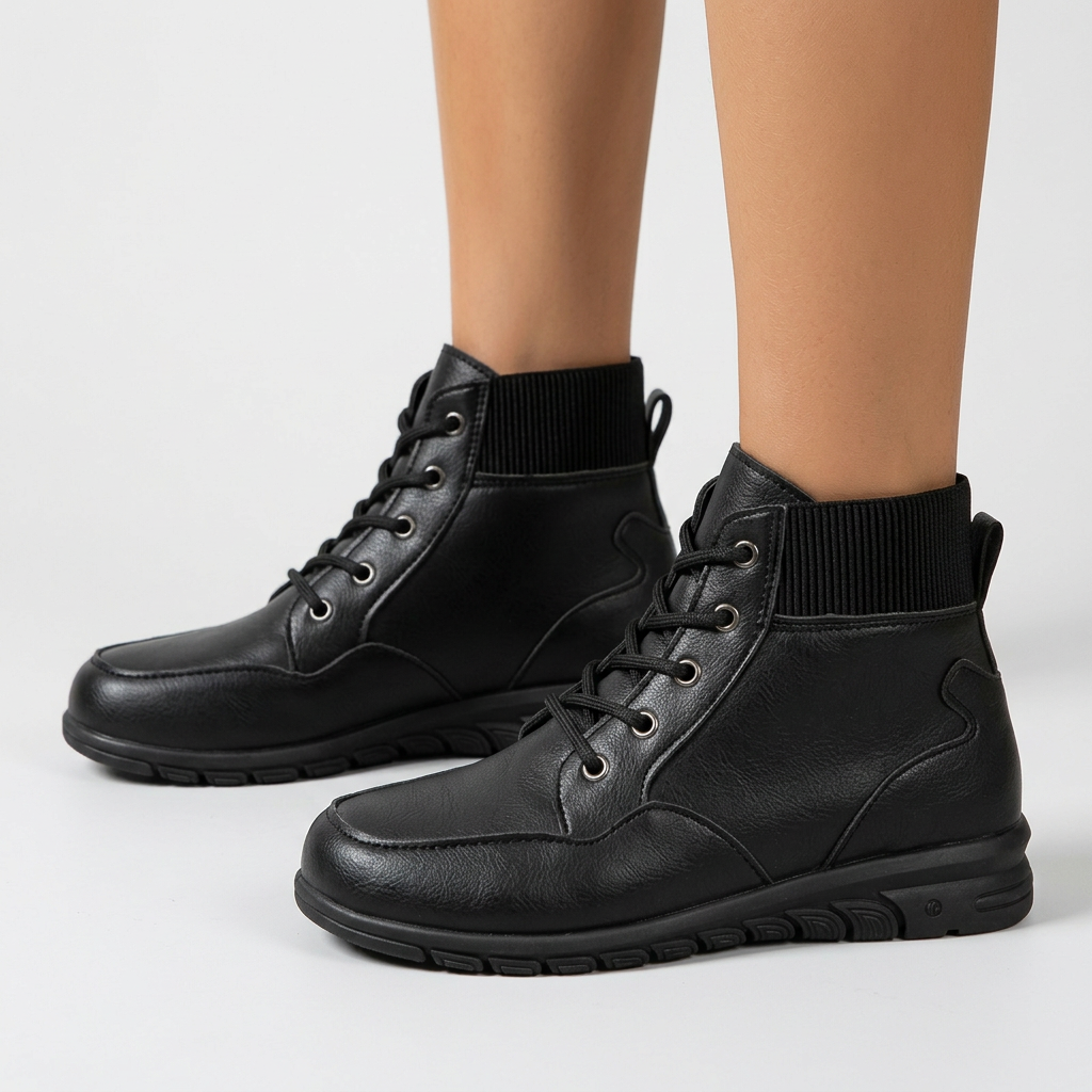 Botines con cordones – Negro vista lateral