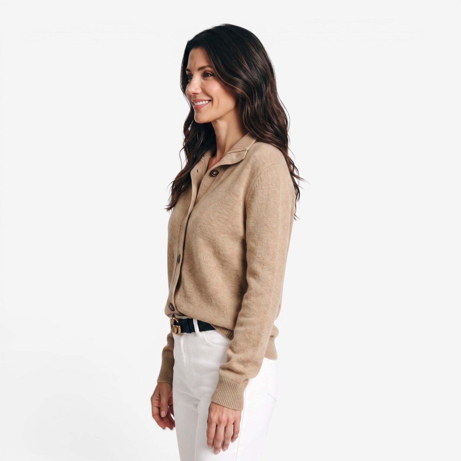 Cárdigan de Punto con Cuello Alto para Mujer