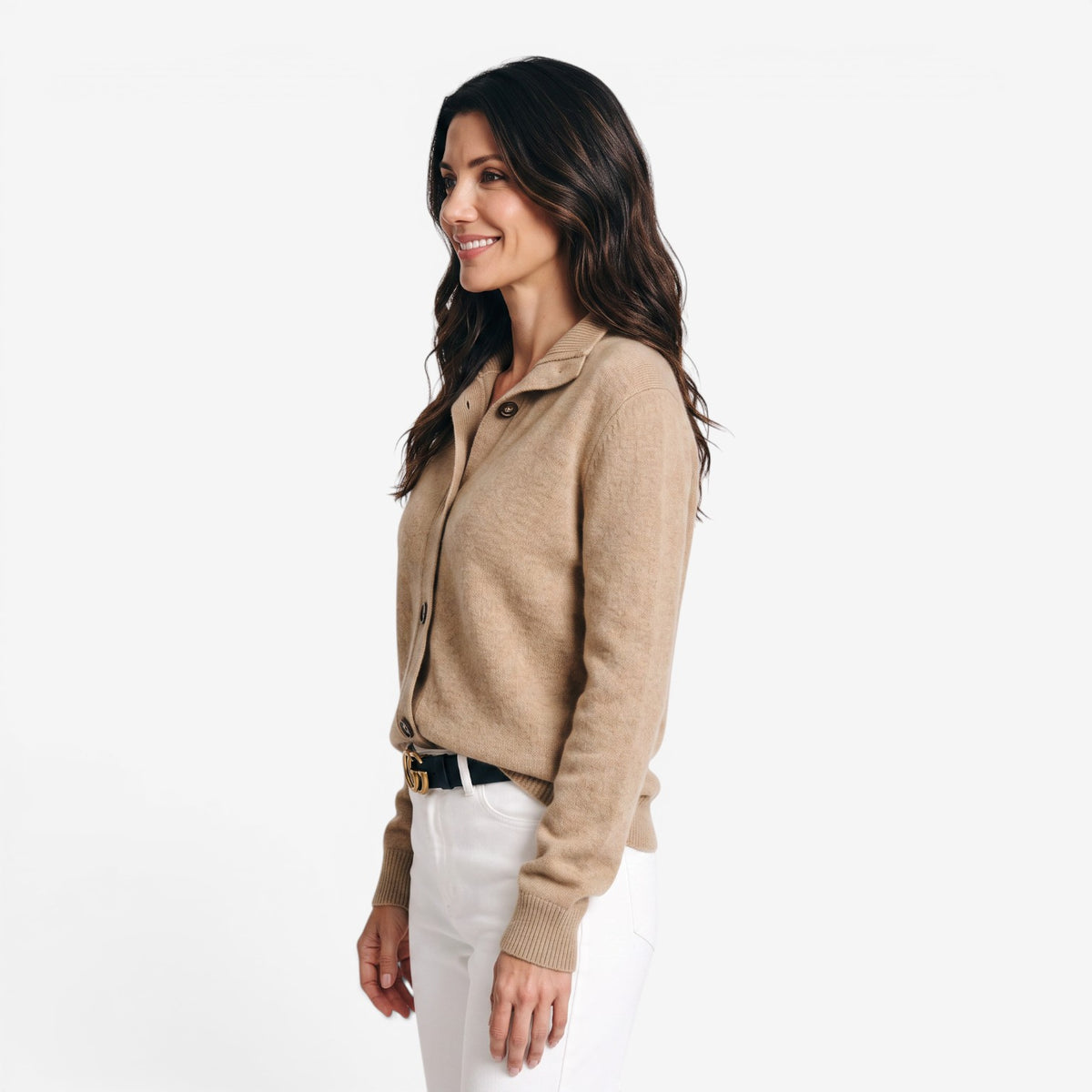 Cárdigan de Punto con Cuello Alto para Mujer