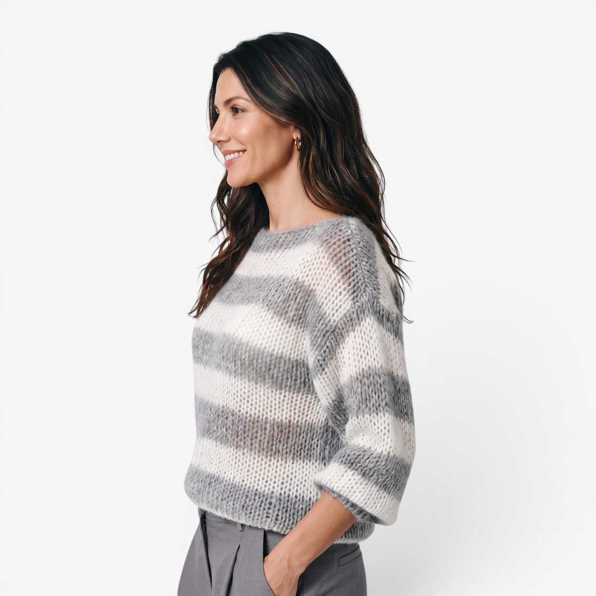 Jersey de Punto a Rayas para Mujer