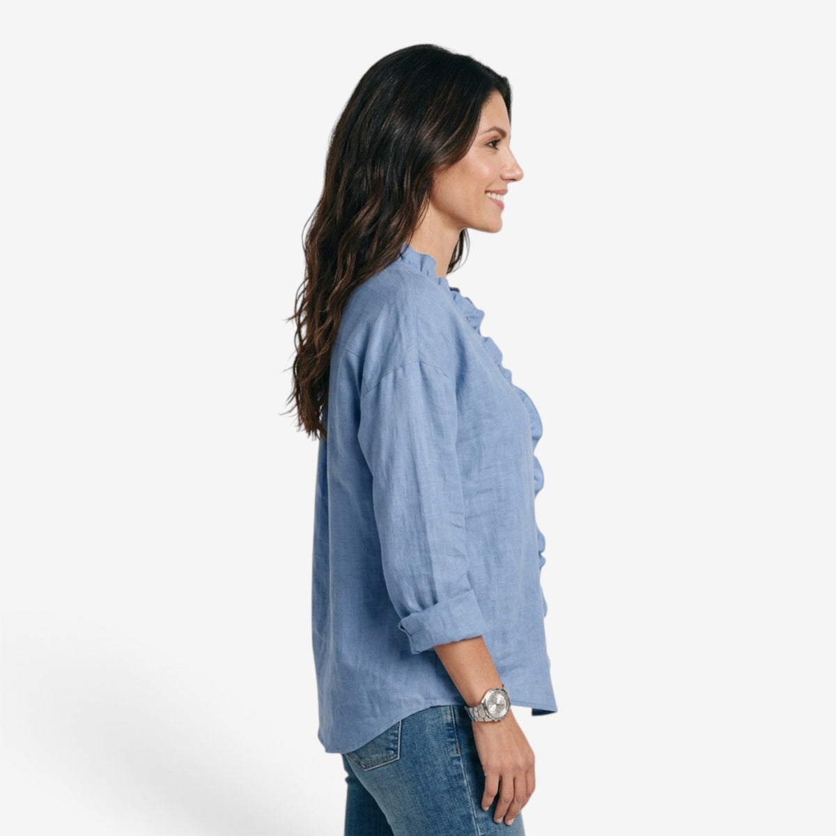 Blusa con Volantes y Manga Larga para Mujer