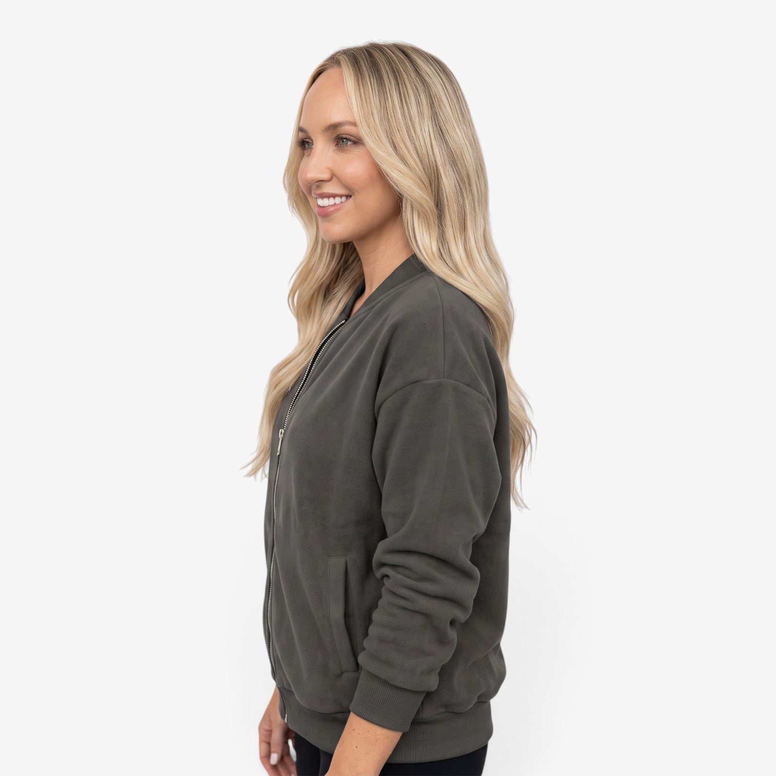 Chaqueta Bomber con Cremallera para Mujer