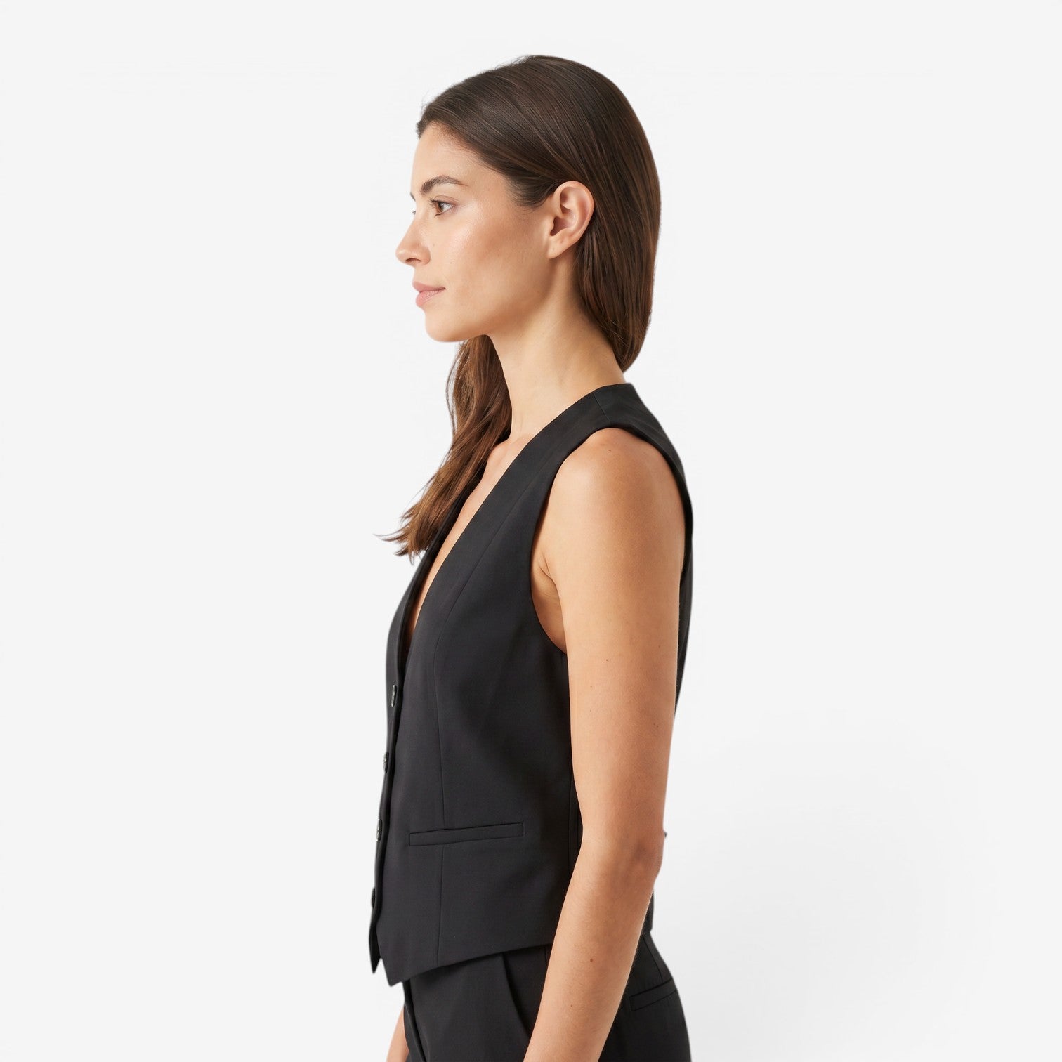 Chaleco Holgado con Botones para Mujer