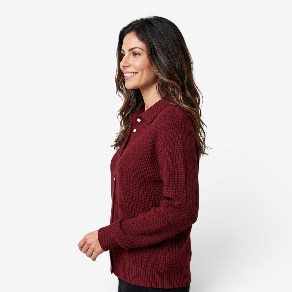Jersey de Punto con Cuello Solapa Mujer