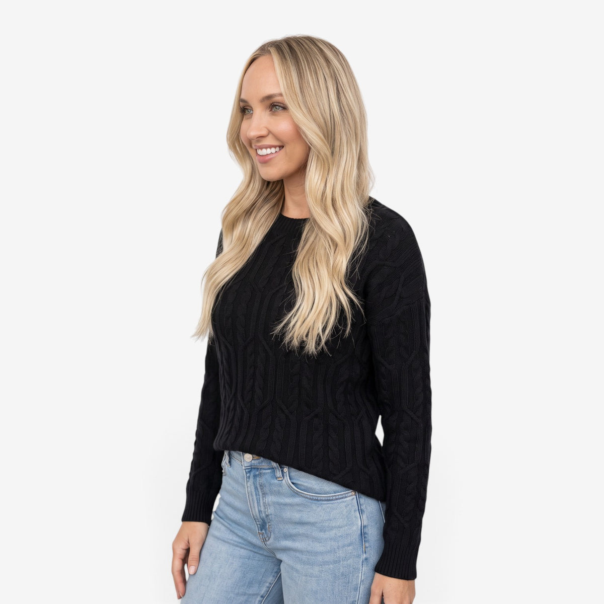Jersey de Punto de Cuello Redondo para Mujer