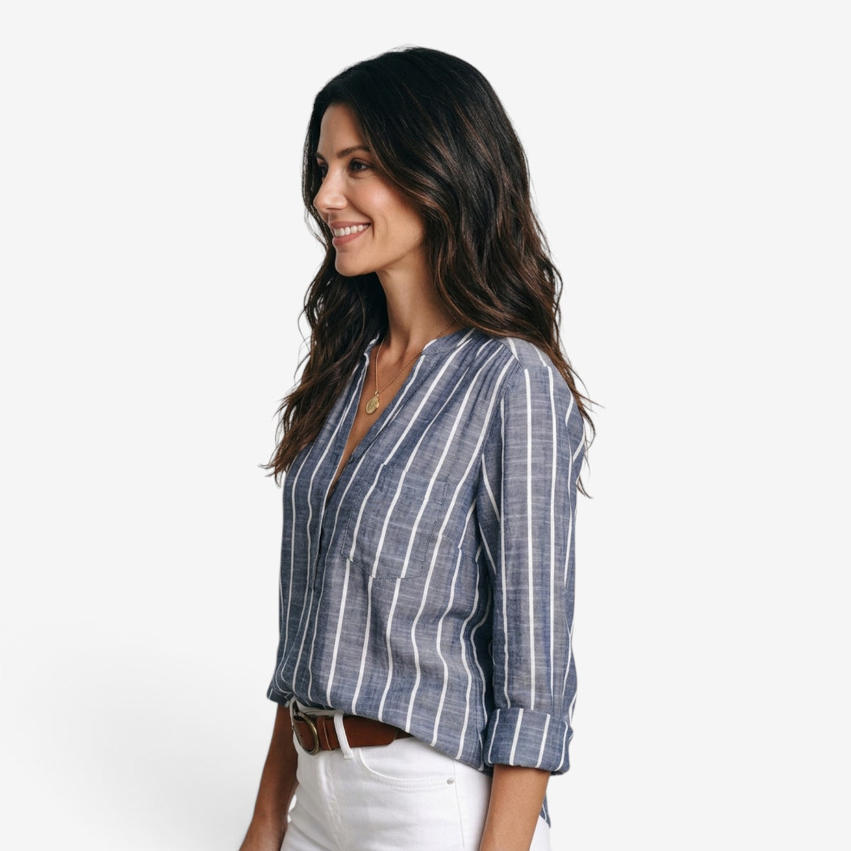 Camisa de Rayas Verticales para Mujer