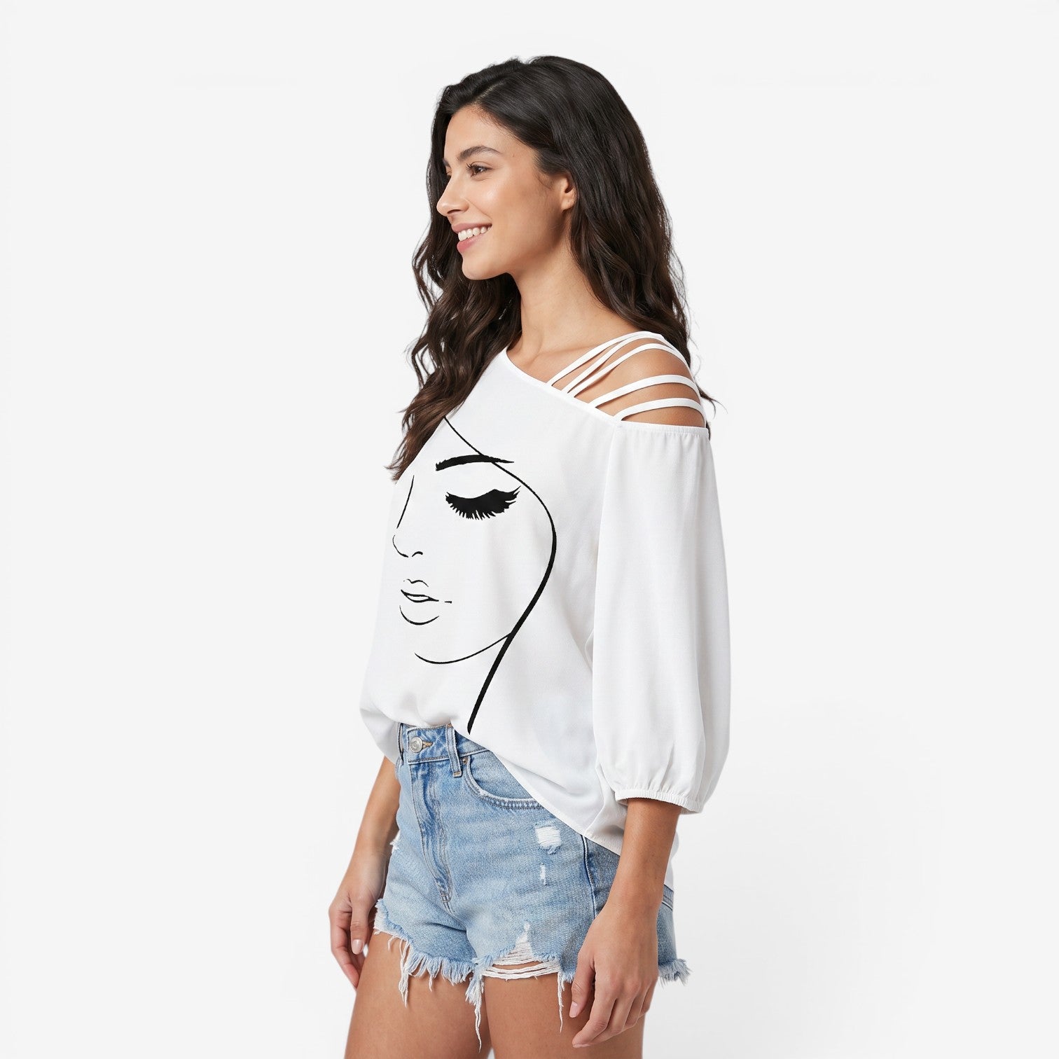 Blusa Casual con Detalles de Costura