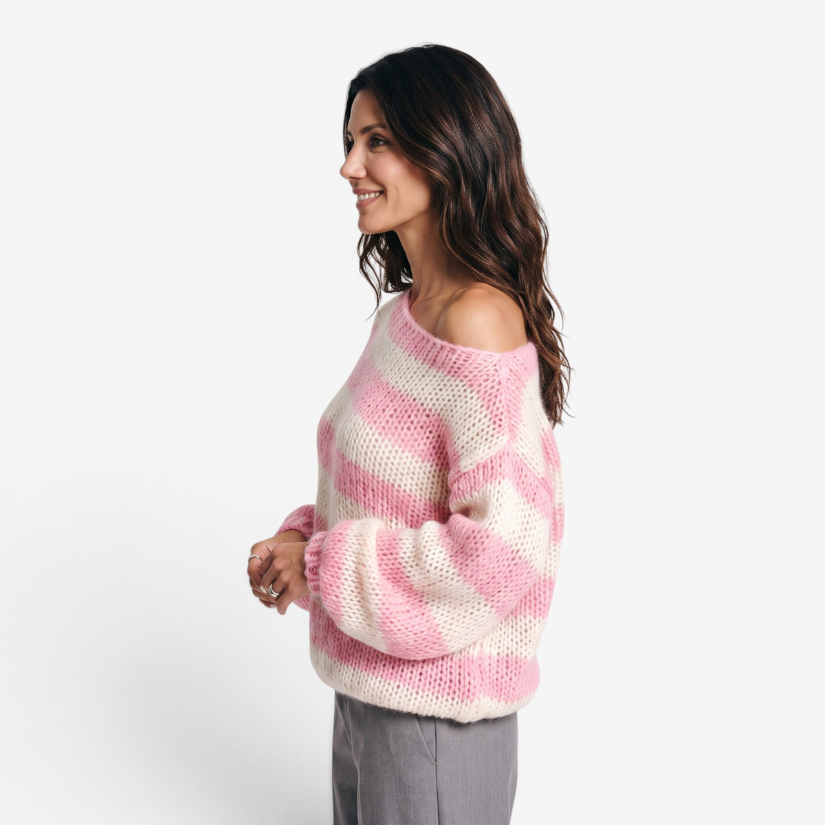 Jersey de Punto a Rayas para Mujer