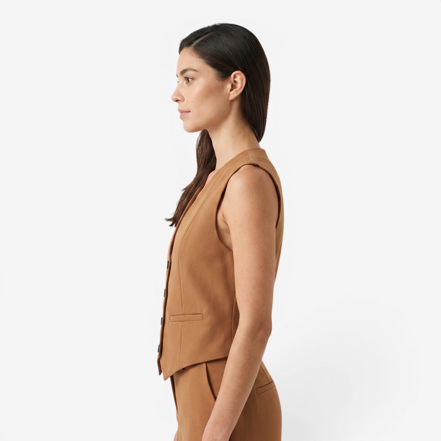Chaleco Holgado con Botones para Mujer