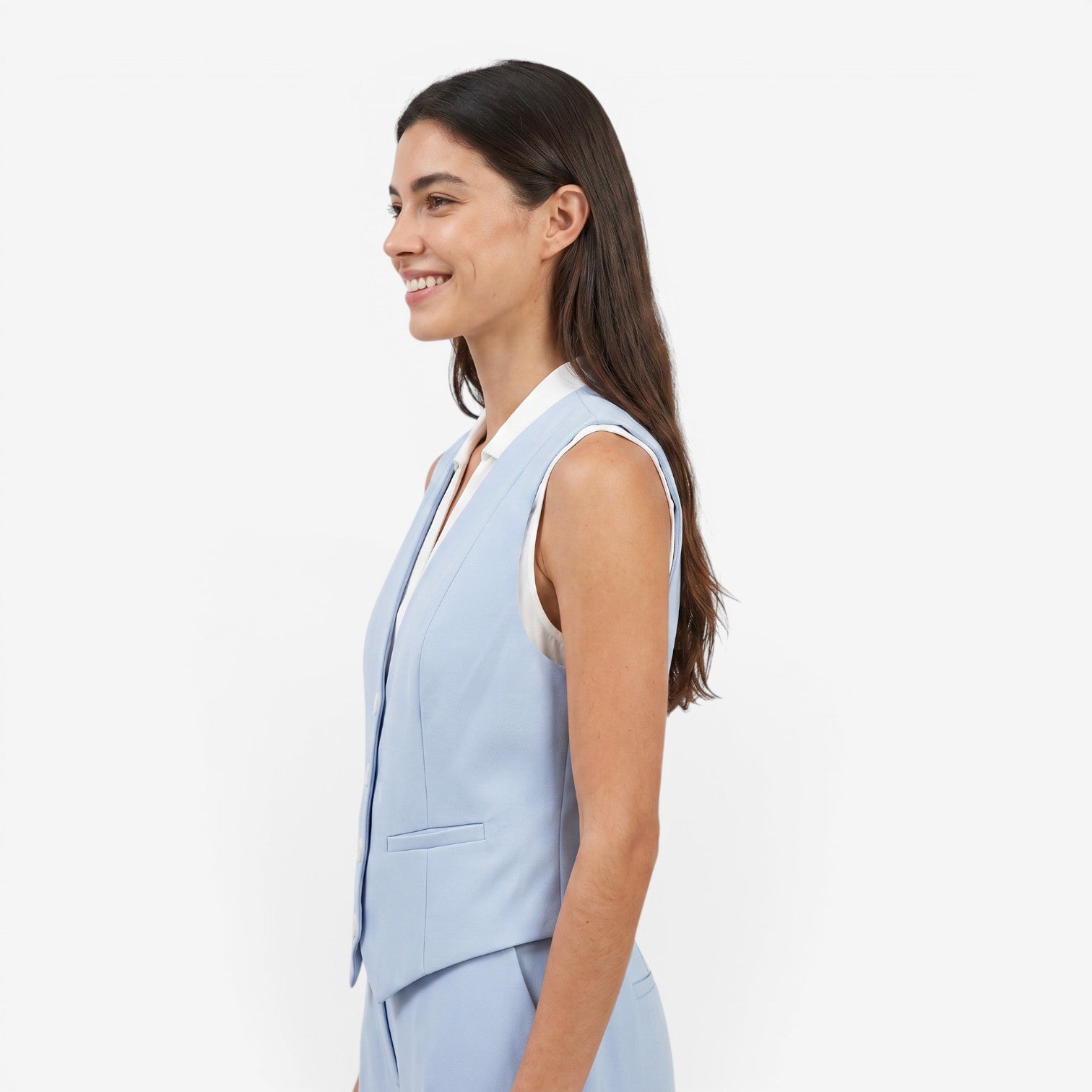 Chaleco Holgado con Botones para Mujer