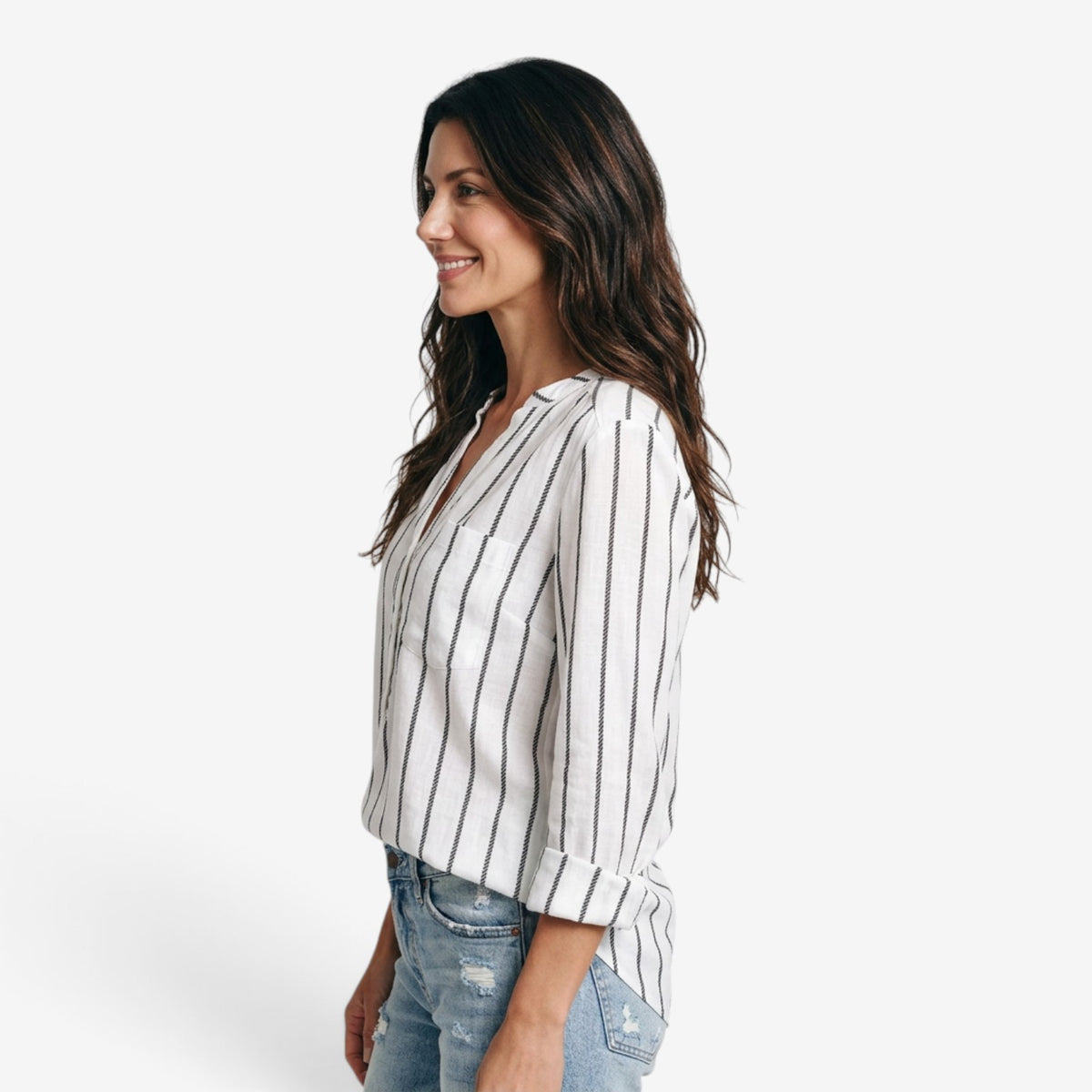 Camisa de Rayas Verticales para Mujer
