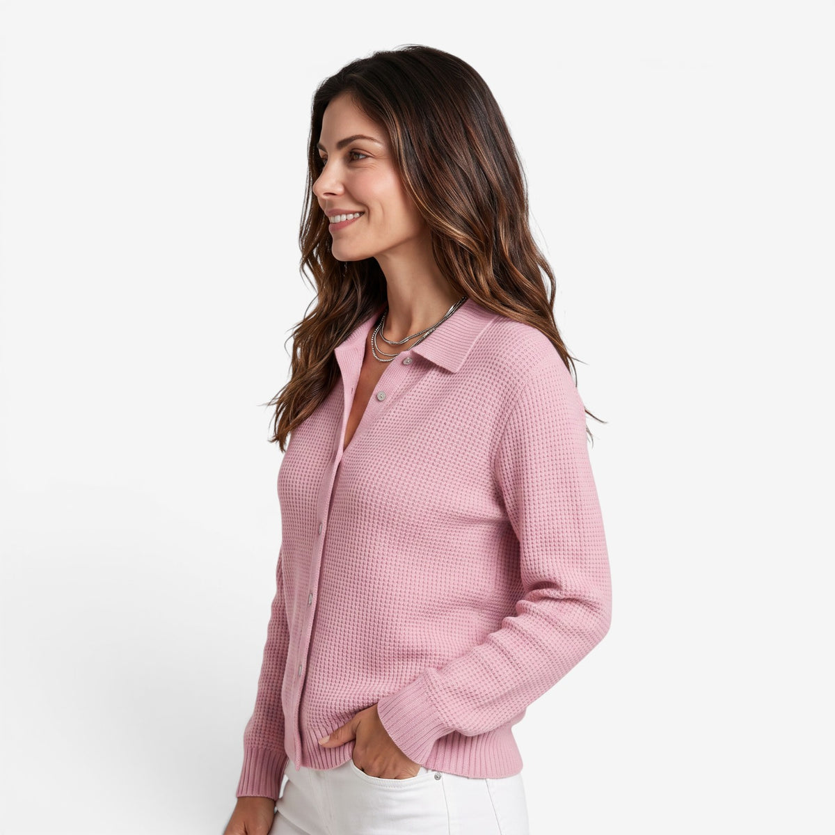 Jersey de Punto con Cuello Solapa Mujer