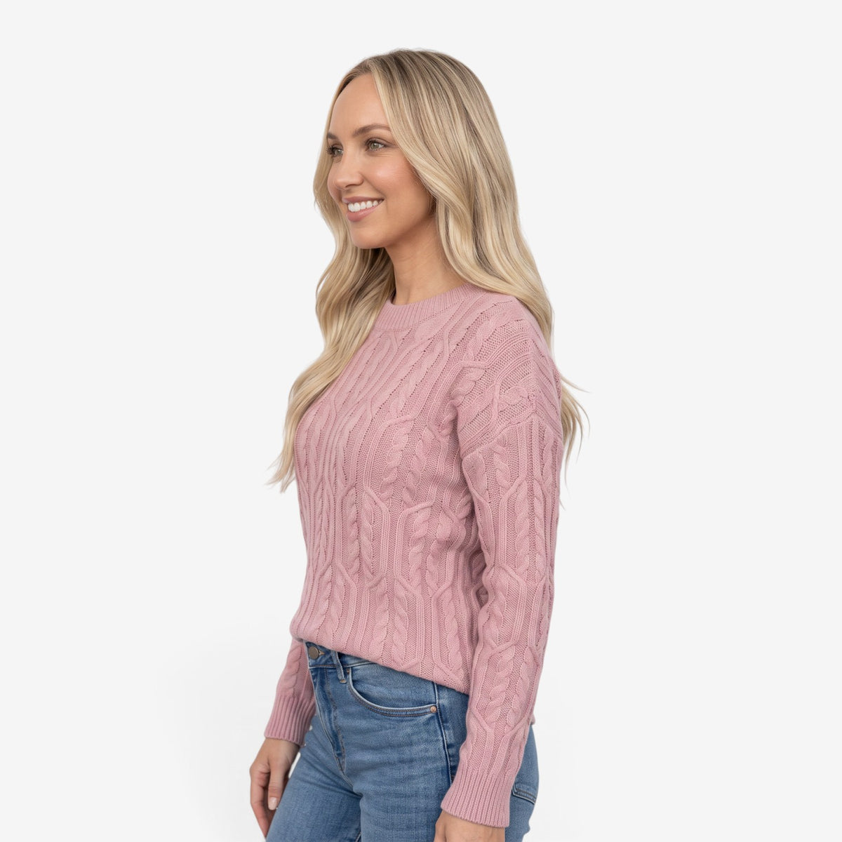 Jersey de Punto de Cuello Redondo para Mujer