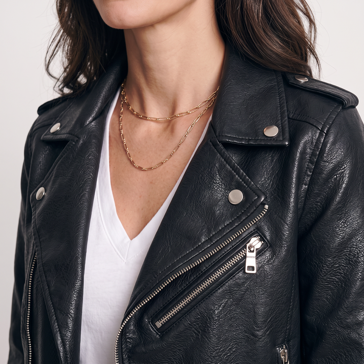 Chaqueta Biker con Cremallera para Mujer