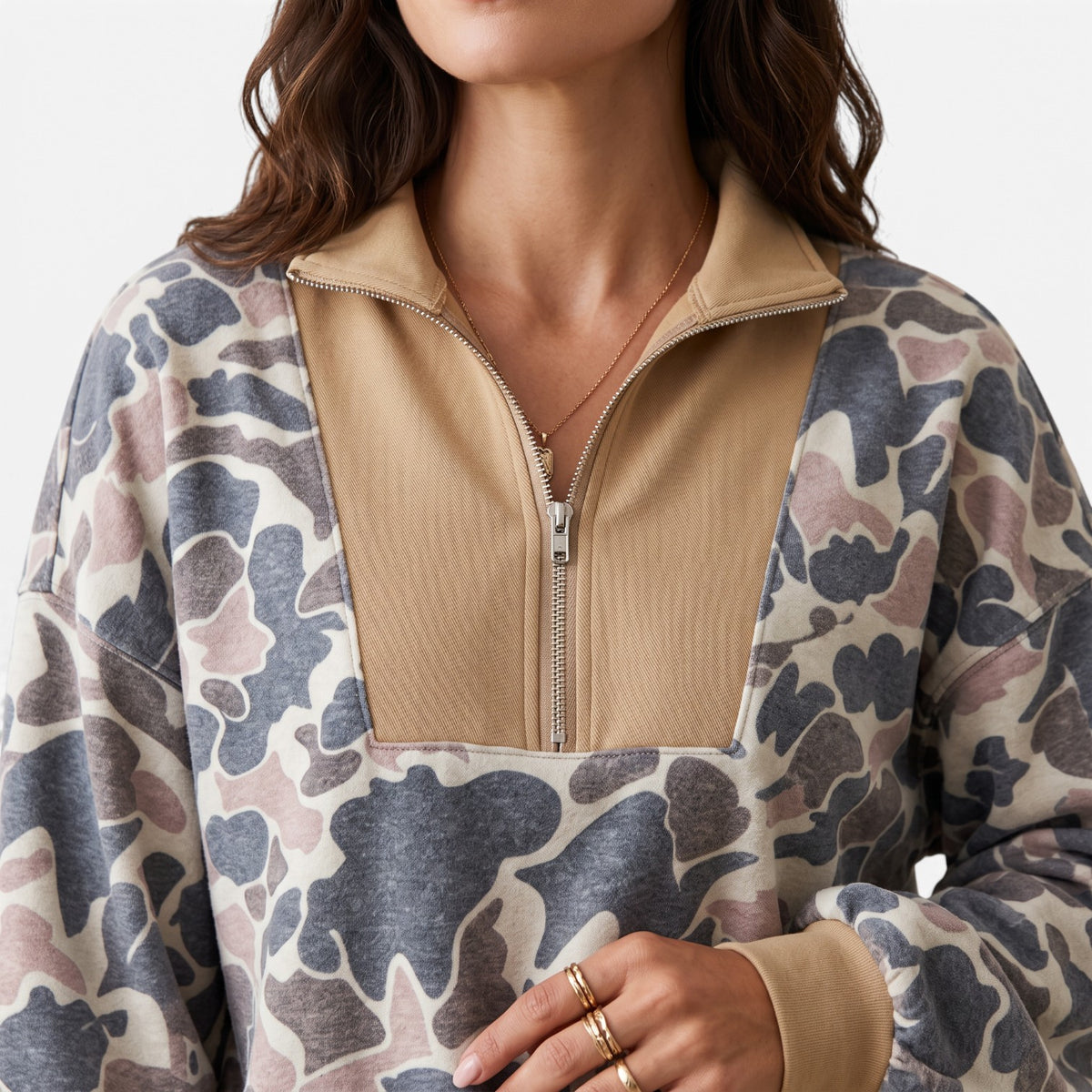 Sudadera Estampada con Cremallera para Mujer