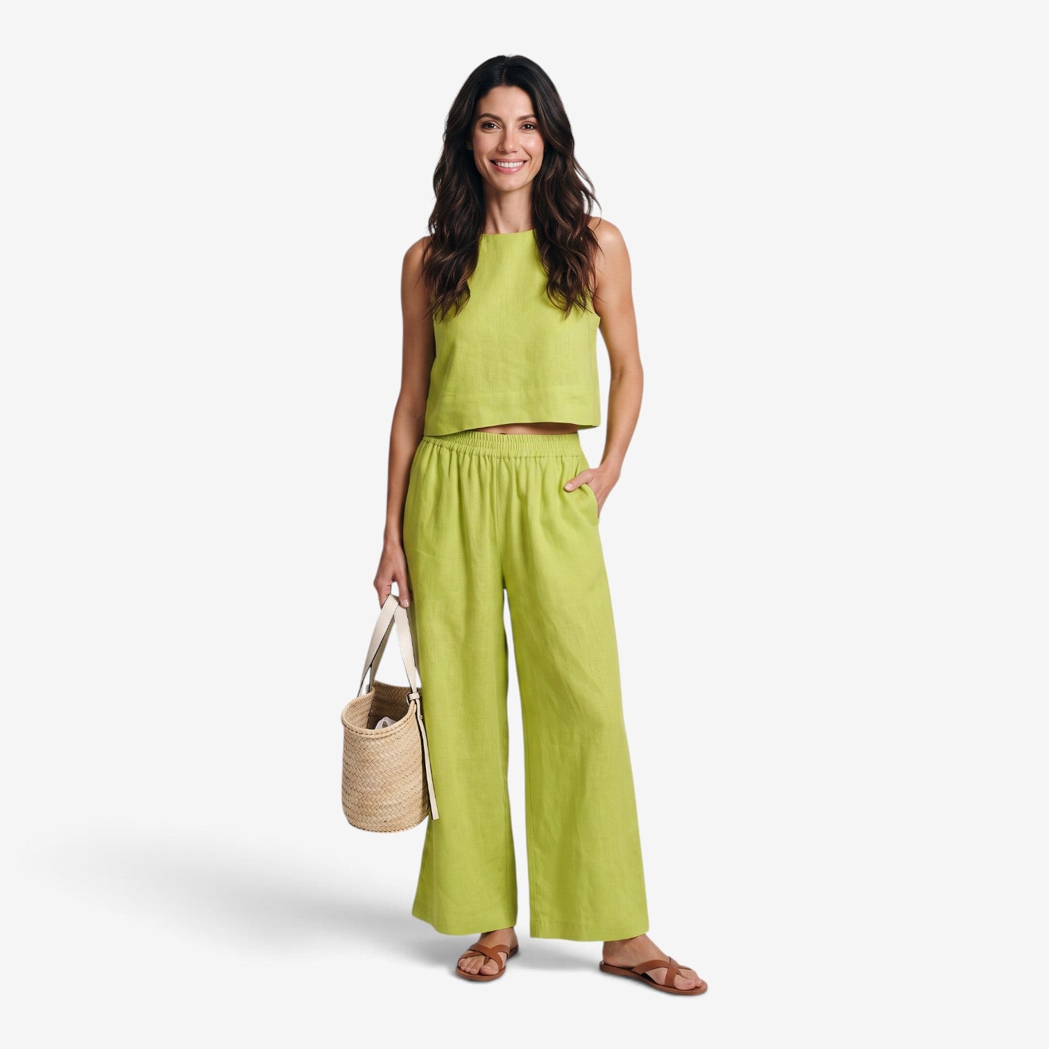 Conjunto de Camisa sin Mangas y Pantalón para Mujer