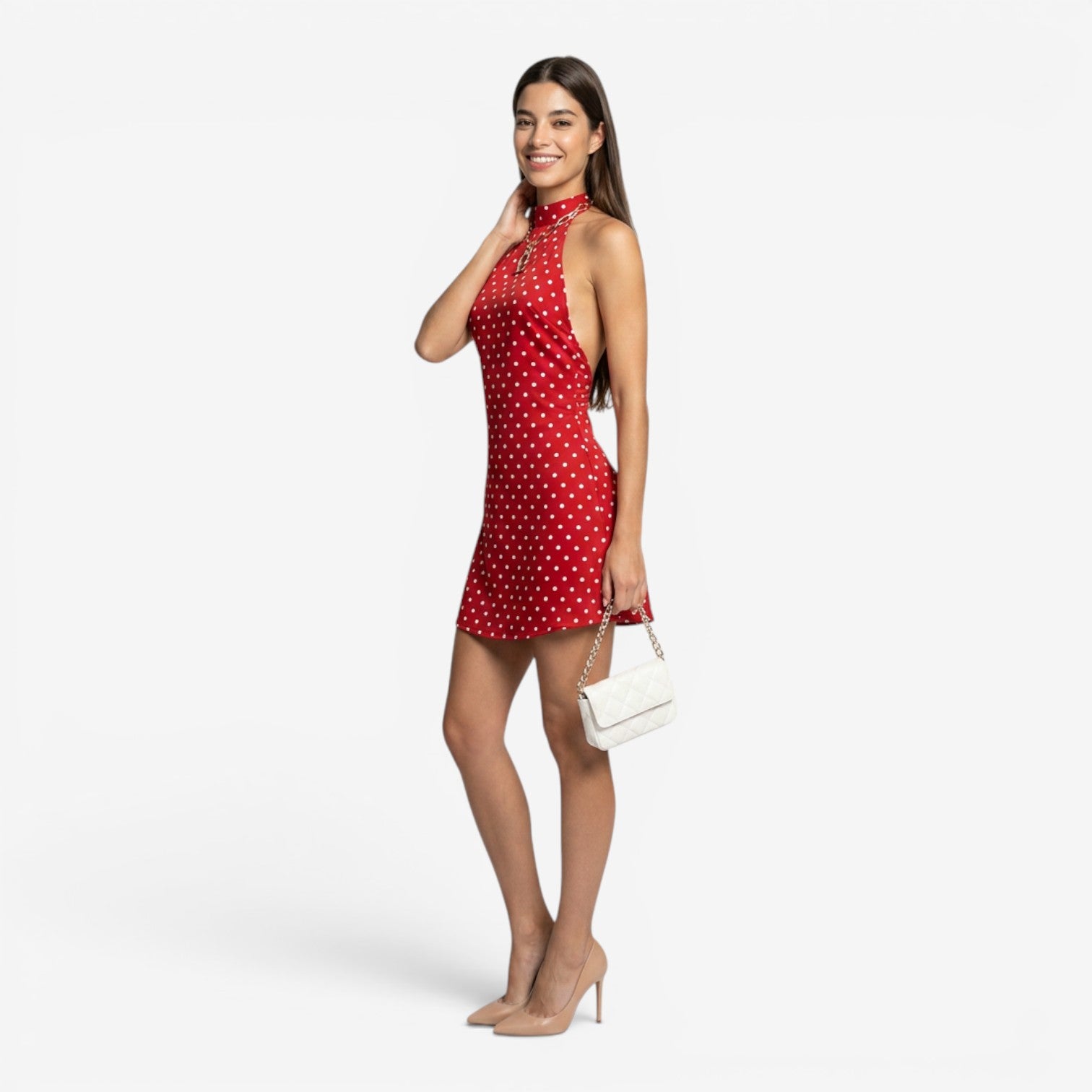 Minivestido de Lunares con Halter