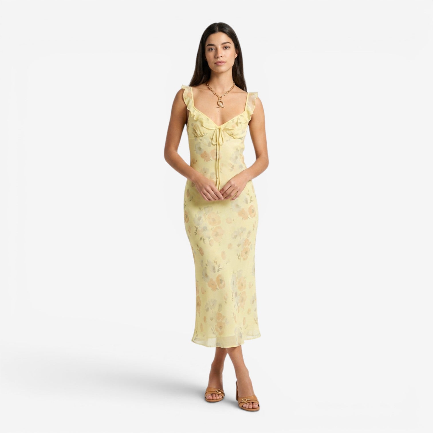 Vestido Mujer Floral con Espalda Descubierta