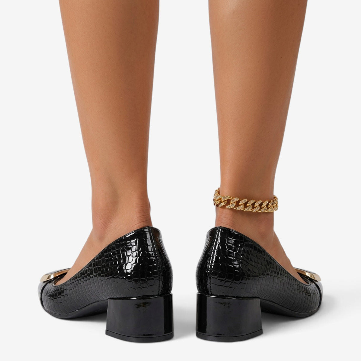 Zapatos de Tacón con Hebilla Geométrica para Mujer