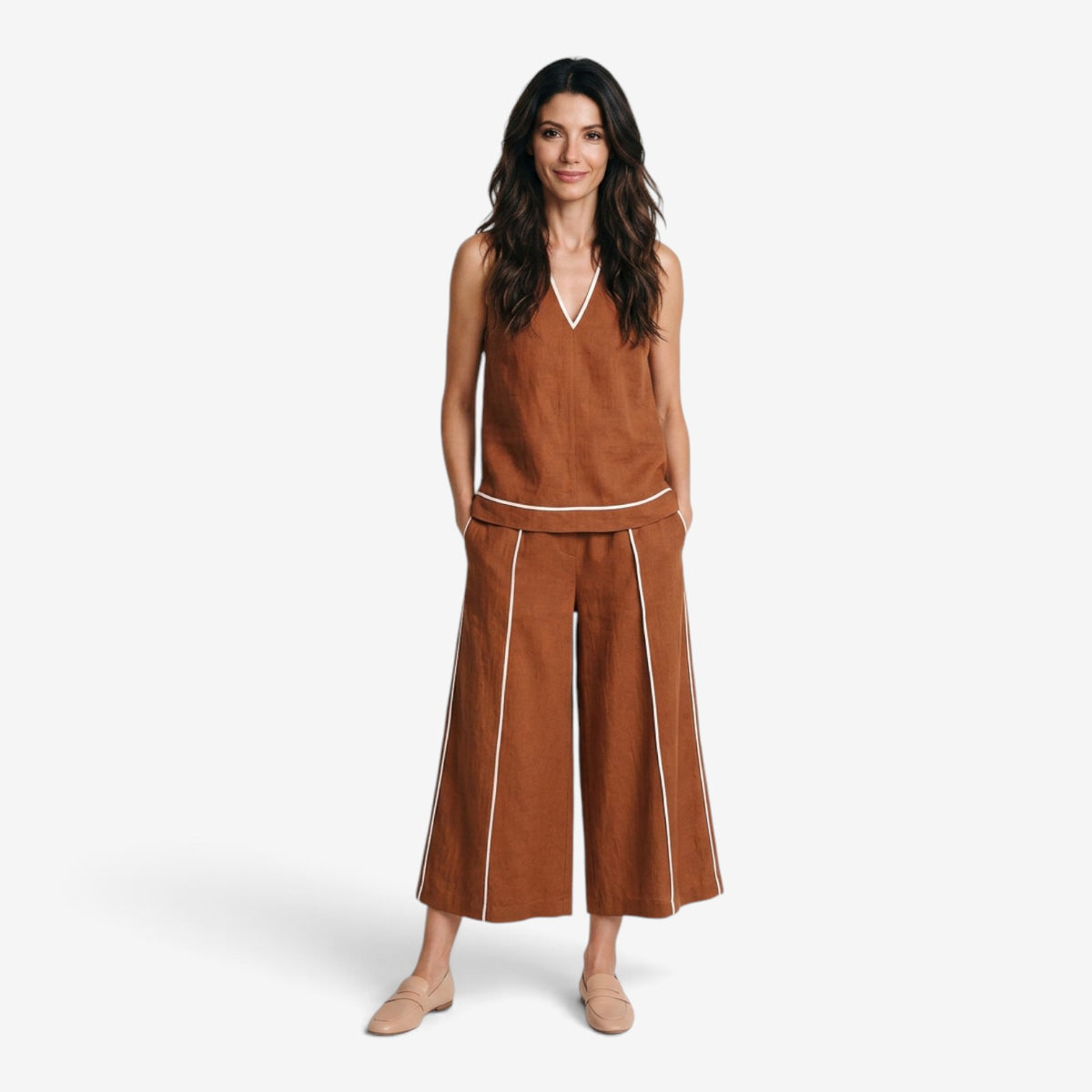 Conjunto Capri con Top sin Mangas para Mujer