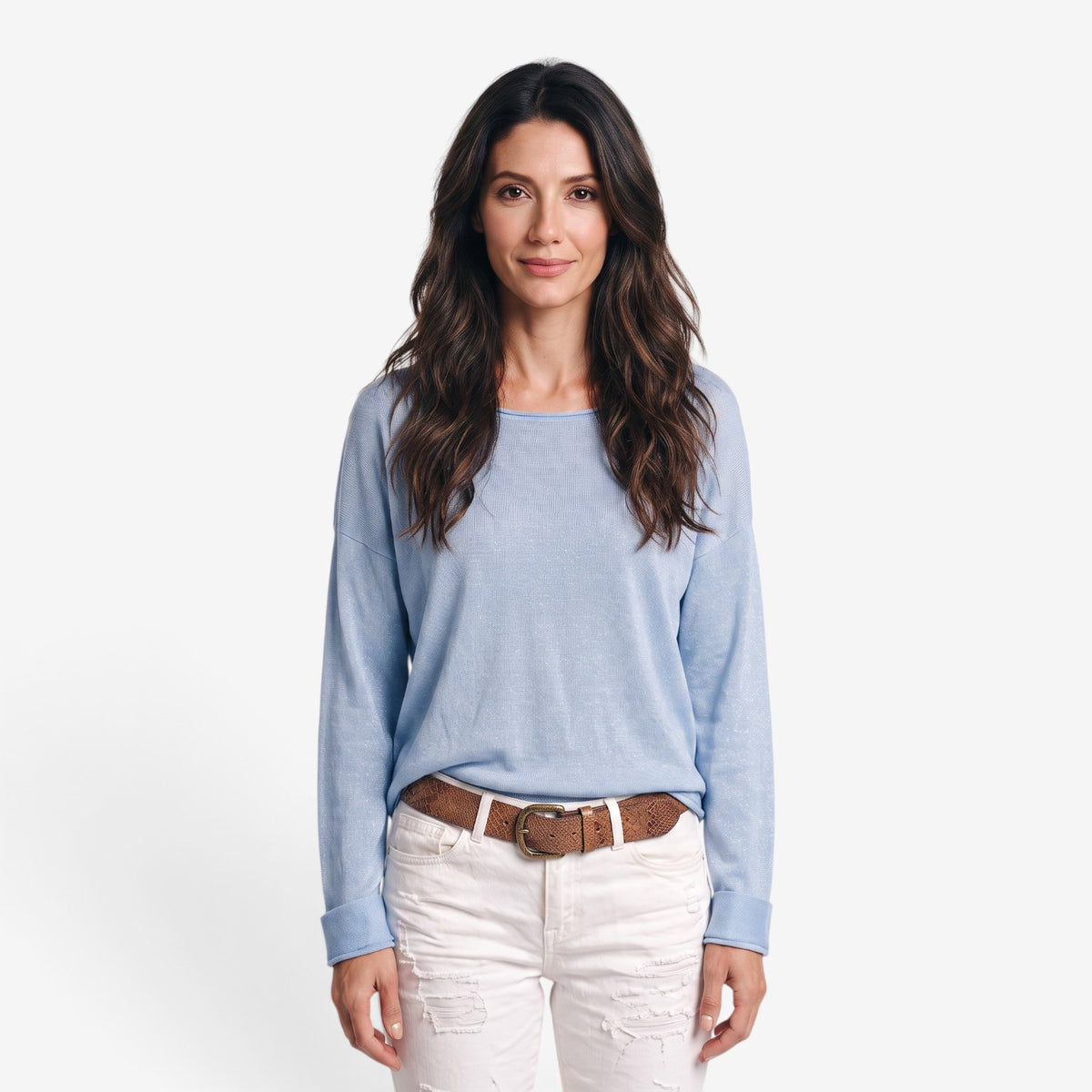 Jersey Ligero de Cuello Amplio para Mujer